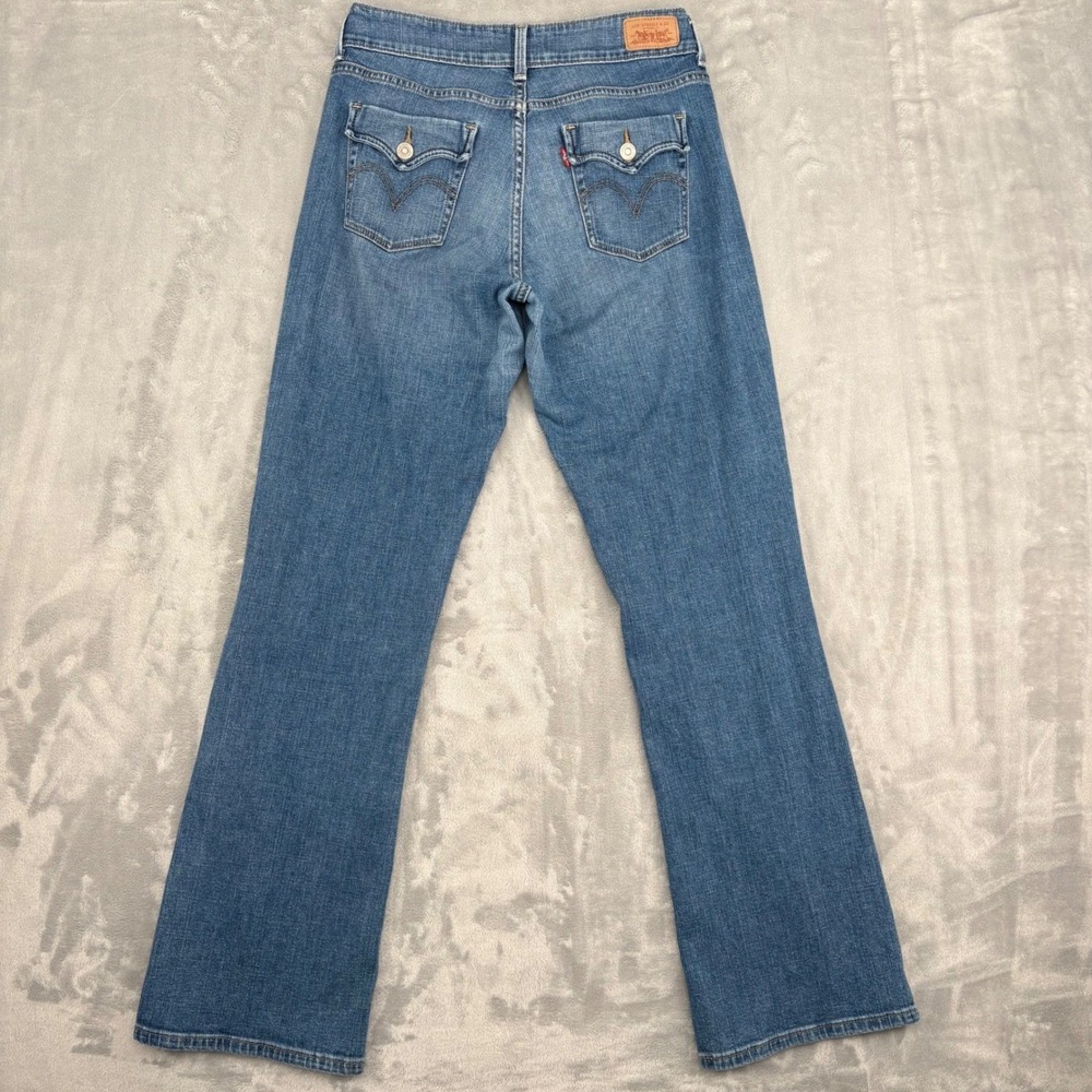 Levis Jeans Womens 4M (Fits 27x30.5) Blue 529 Curvy Bootcut Flap Pocket Y2K Boho - Picture 7 of 9